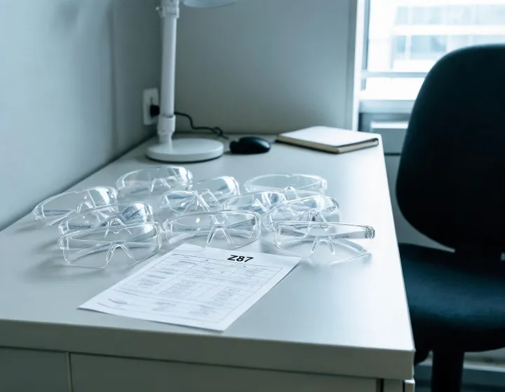 Independent sourcing desk reviewing prescription safety glasses requirements